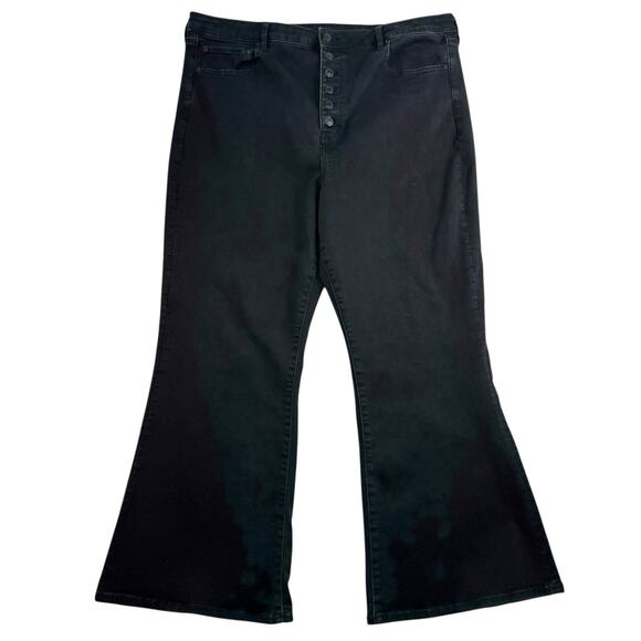 American Eagle Plus 20 Short 20P Jeans Highest Rise Flare Button Fly Stretch - Picture 2 of 16